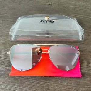 Quay High Key Rimless Gold Sunglasses